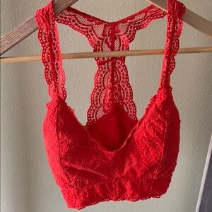 Elegant Red Lace Bralette